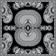 grey ornamental floral paisley bandanna N5