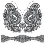 Neckline grey embroidery fashion black and white collection N3