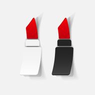Realistic paper sticker lipstick