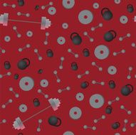 Equipment for bodybuilding Seamless pattern