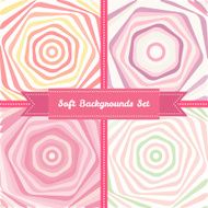 Vector vortex abstract backgrounds set in sweet pastel colors