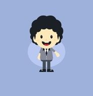 adorable boy cartoon character