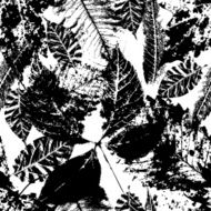 Seamless background with leaves Black and white endless pattern N2