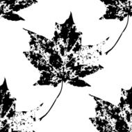 Seamless background with leaves Black and white endless pattern N4