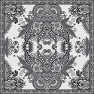 grey ornamental floral paisley bandanna N7
