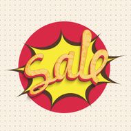 Stylish yellow text Sale in pop-art style