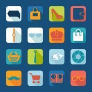 Set of fashion flat icons N86