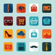 Set of fashion flat icons N87