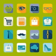 Set of fashion flat icons N89