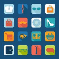 Set of fashion flat icons N91