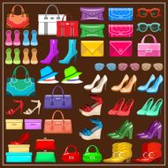 Set shoes handbags and accessories