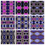 set of different seamless colored vintage geometric pattern N91