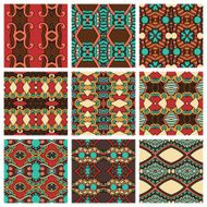 set of different seamless colored vintage geometric pattern N93