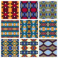 set of different seamless colored vintage geometric pattern N94