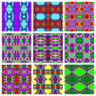 set of different seamless colored vintage geometric pattern N95