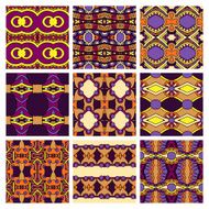 set of different seamless colored vintage geometric pattern N97