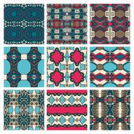set of different seamless colored vintage geometric pattern N98