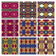 set of different seamless colored vintage geometric pattern N99