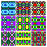 set of different seamless colored vintage geometric pattern N100