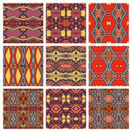set of different seamless colored vintage geometric pattern N102