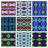 set of different seamless colored vintage geometric pattern N103