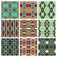 set of different seamless colored vintage geometric pattern N104