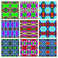 set of different seamless colored vintage geometric pattern N105