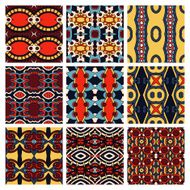 set of different seamless colored vintage geometric pattern N106