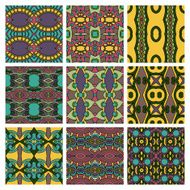set of different seamless colored vintage geometric pattern N107