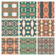 set of different seamless colored vintage geometric pattern N108