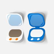 Realistic paper sticker cosmetic powder N3