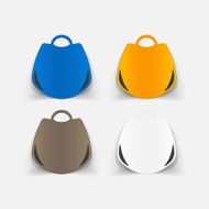 Realistic paper sticker handbag N2