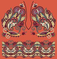 Neckline ornate floral paisley embroidery fashion design N32
