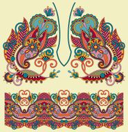 Neckline ornate floral paisley embroidery fashion design N33
