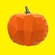 bright colored polygonal pumpkin abstract geometric background