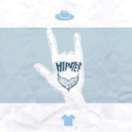 Vintage Hand With Hipster Beard N2