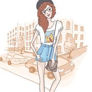 Cute Hipster Fashion Girl N3