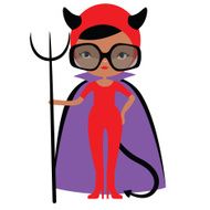 Devil lady in red halloween character