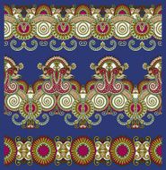collection of seamless ornamental floral stripes N86