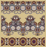 collection of seamless ornamental floral stripes N87