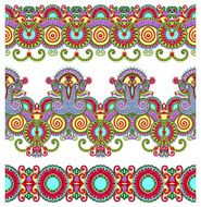collection of seamless ornamental floral stripes N90