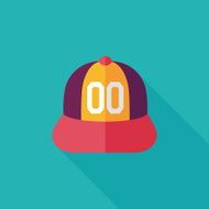 baseball cap flat icon with long shadow eps10 N31