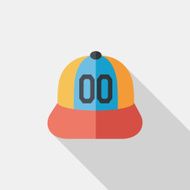 baseball cap flat icon with long shadow eps10 N32