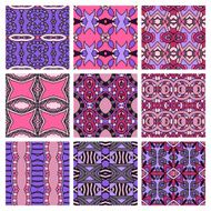 set of different seamless colored vintage geometric pattern N111
