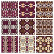 set of different seamless colored vintage geometric pattern N113