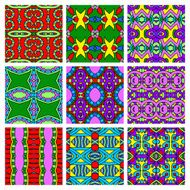 set of different seamless colored vintage geometric pattern N115