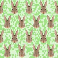 Polygonal rabbit abstract geometric seamless pattern background
