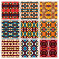 set of different seamless colored vintage geometric pattern N116