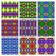 set of different seamless colored vintage geometric pattern N117