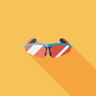 bike sunglasses flat icon with long shadow eps10